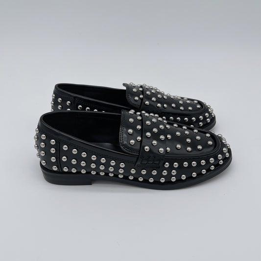 Mocassino con borchie - nero