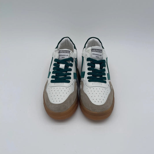 Sneakers con suola miele - bianco verde