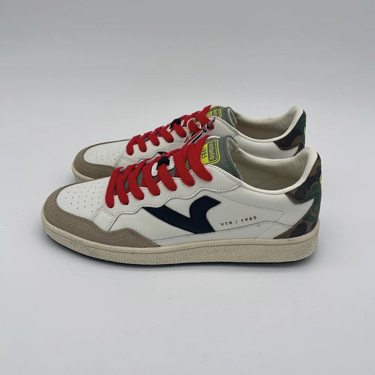 Sneakers basket vintage - bianco camo nero