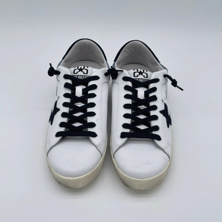 Sneakers in pelle - bianco blue