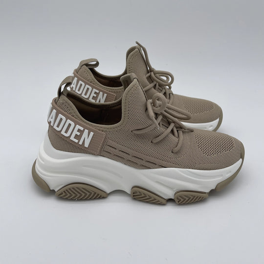 Sneakers platform con tallone logato - beige