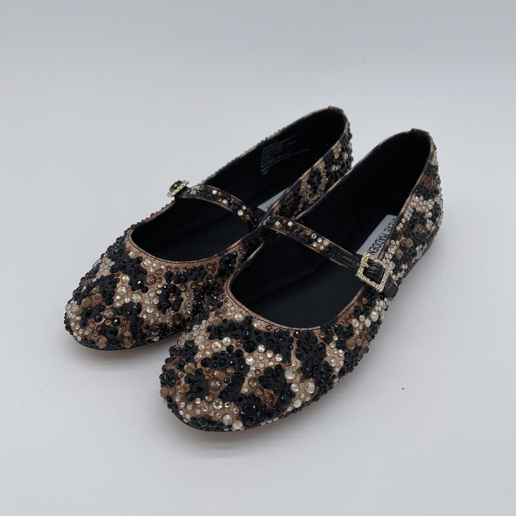 Ballerina in strass leopard con cinturino - leopardo