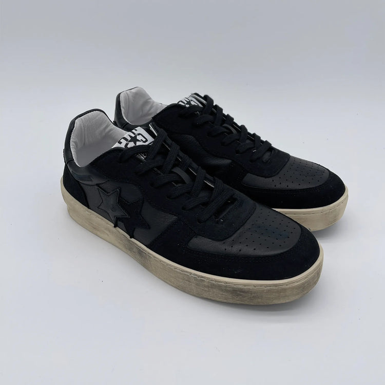 Sneakers in pelle - nero