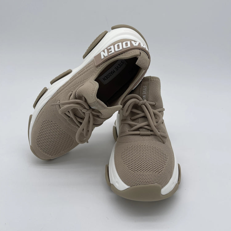 Sneakers platform con tallone logato - beige