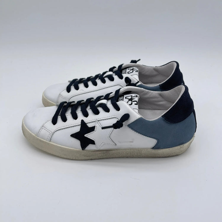 Sneakers in pelle - bianco blue