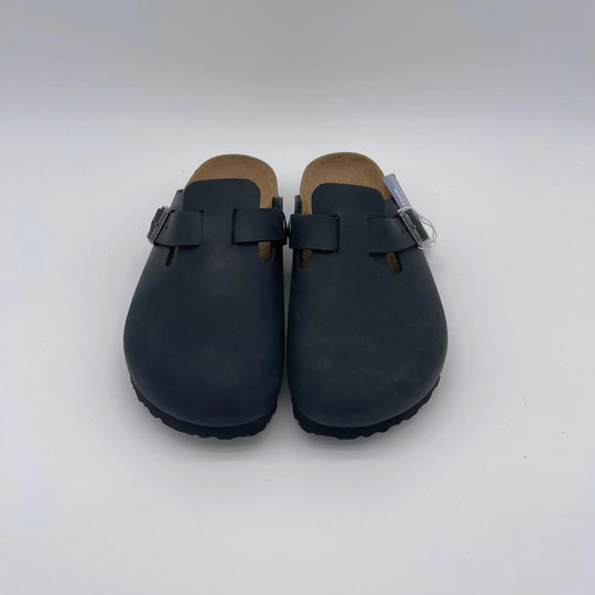 Sabot in pelle vintage - nero