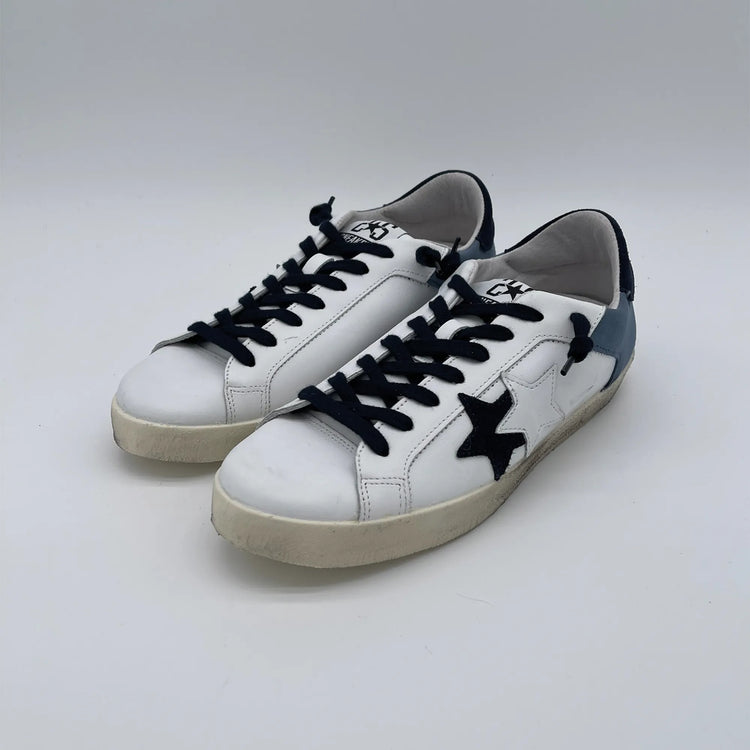 Sneakers in pelle - bianco blue