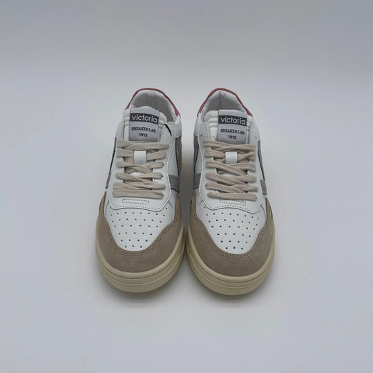 Sneakers basket low - bianco beige rosa