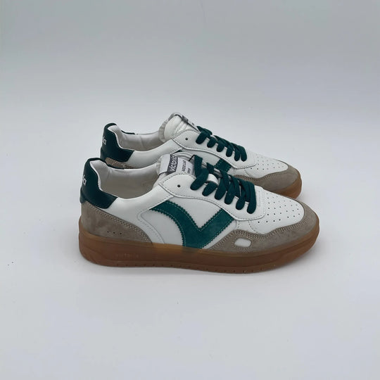 Sneakers con suola miele - bianco verde