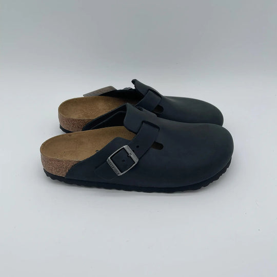 Sabot in pelle vintage - nero