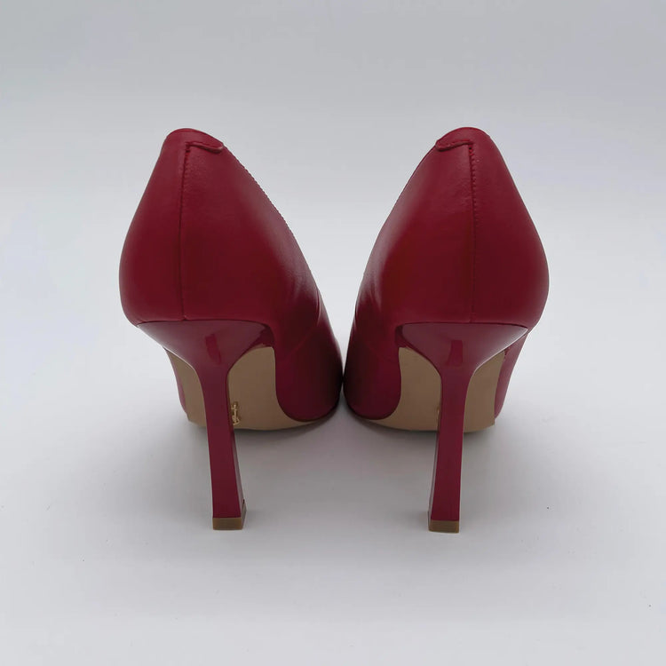 Pump tacco 100 scollo a goccia - rosso