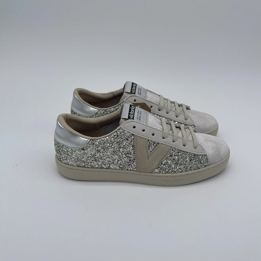 Sneakers Victoria base - argento glitter