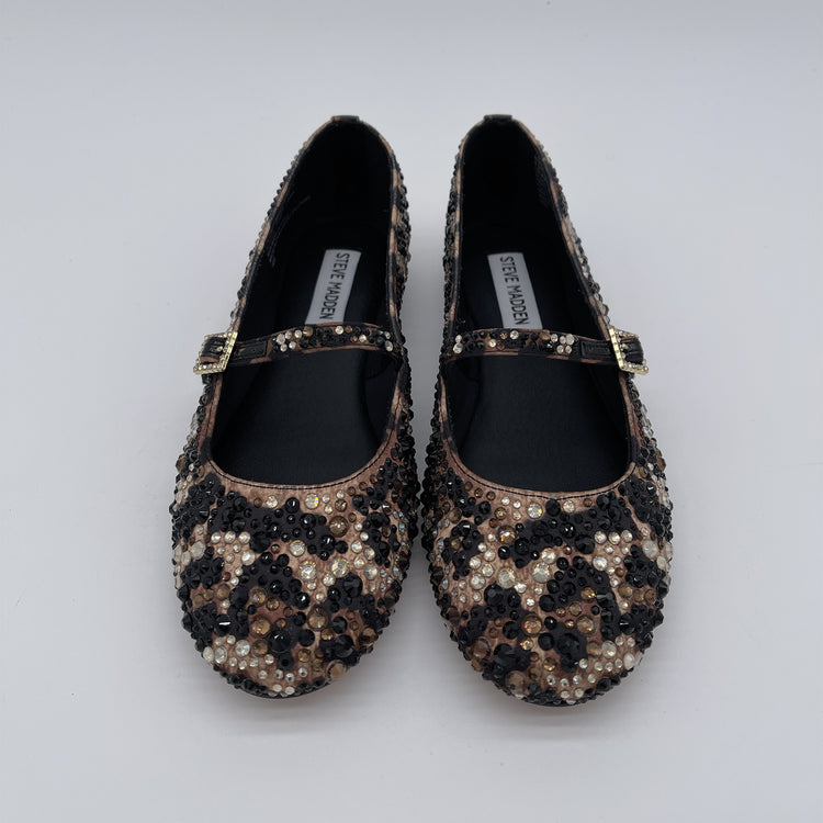 Ballerina in strass leopard con cinturino - leopardo