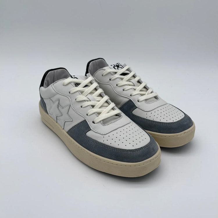 Sneakers in pelle - bianco blu