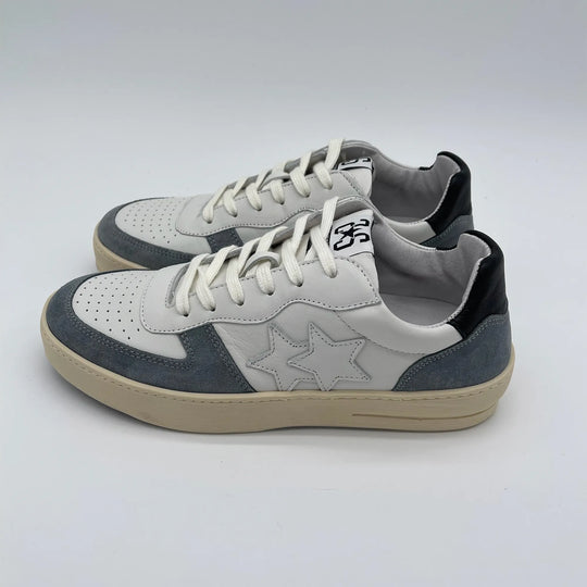 Sneakers in pelle - bianco blu